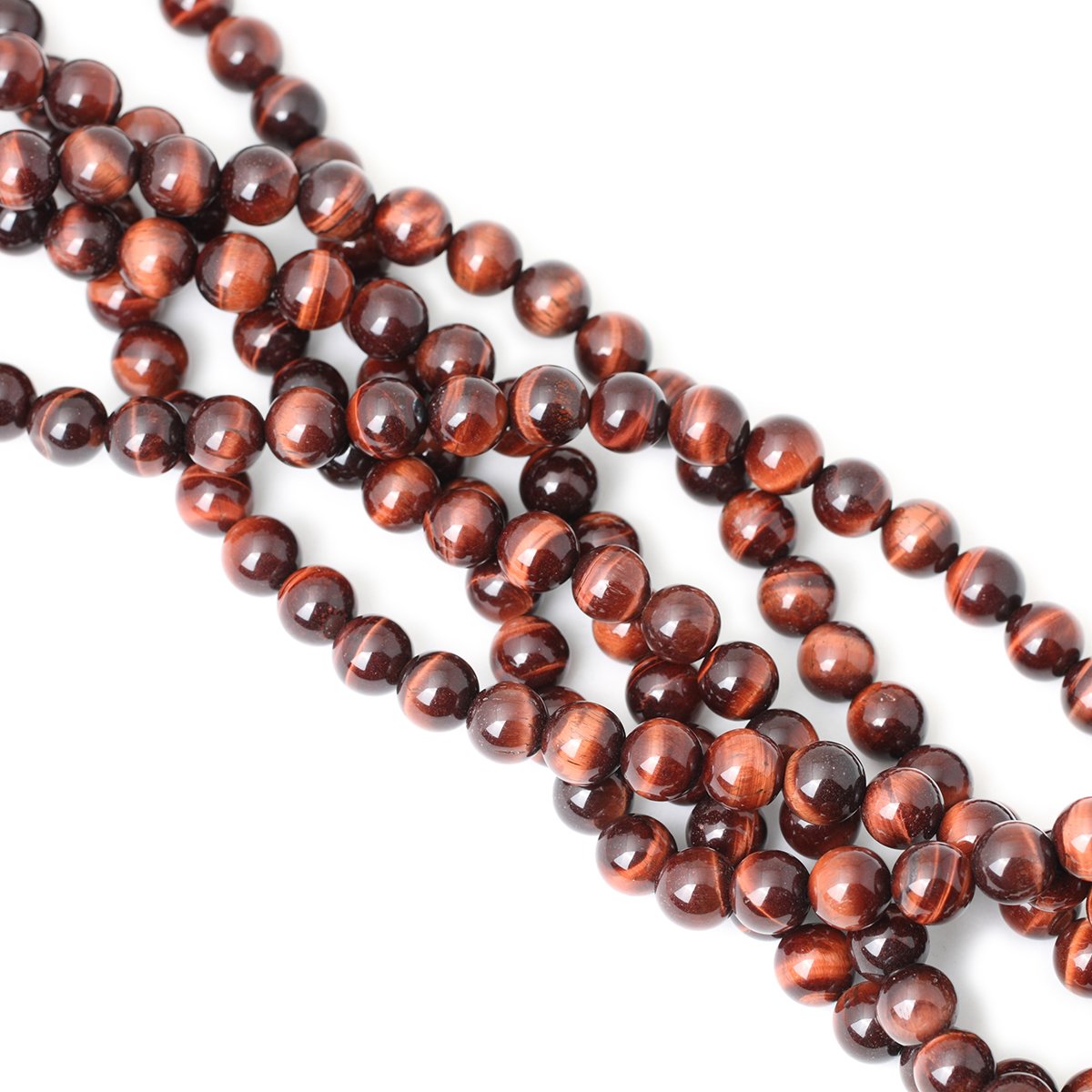 CHEAVIAN 35PCS 10mm Natural Red Tiger Eye Gemstone Round Loose Beads for Jewelry Making DIY Findings 1 Strand 15"