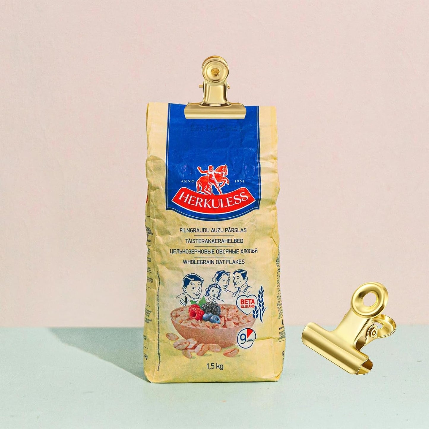 Bulldog Gold Clips with Hole - Strong Spring Metal Binder Clips, Small, 31 mm