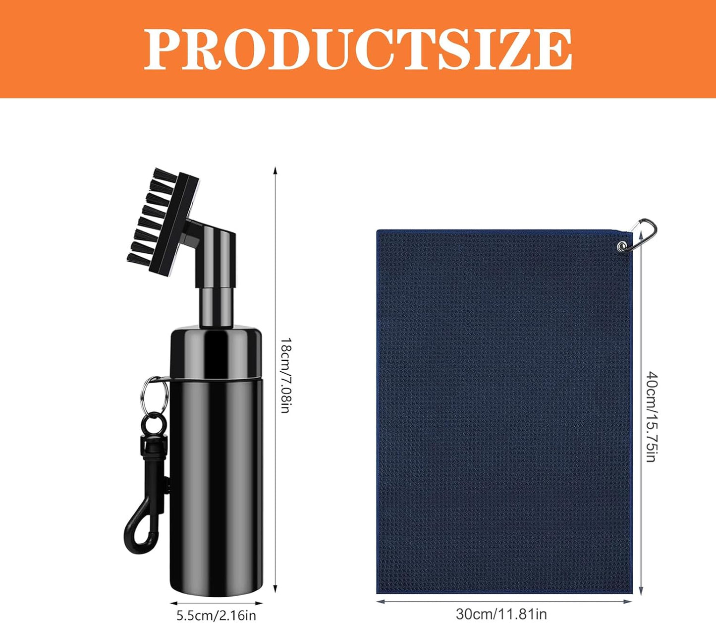 Pro Golf Club Cleaner,Includes Water Golf Club Brush Golf Towel Golf Accessories,Heavy Duty Retractable Clip- Squeeze Bottle for Easy Cleaning with Nylon Bristles- Holds 4 Oz Water(Black)