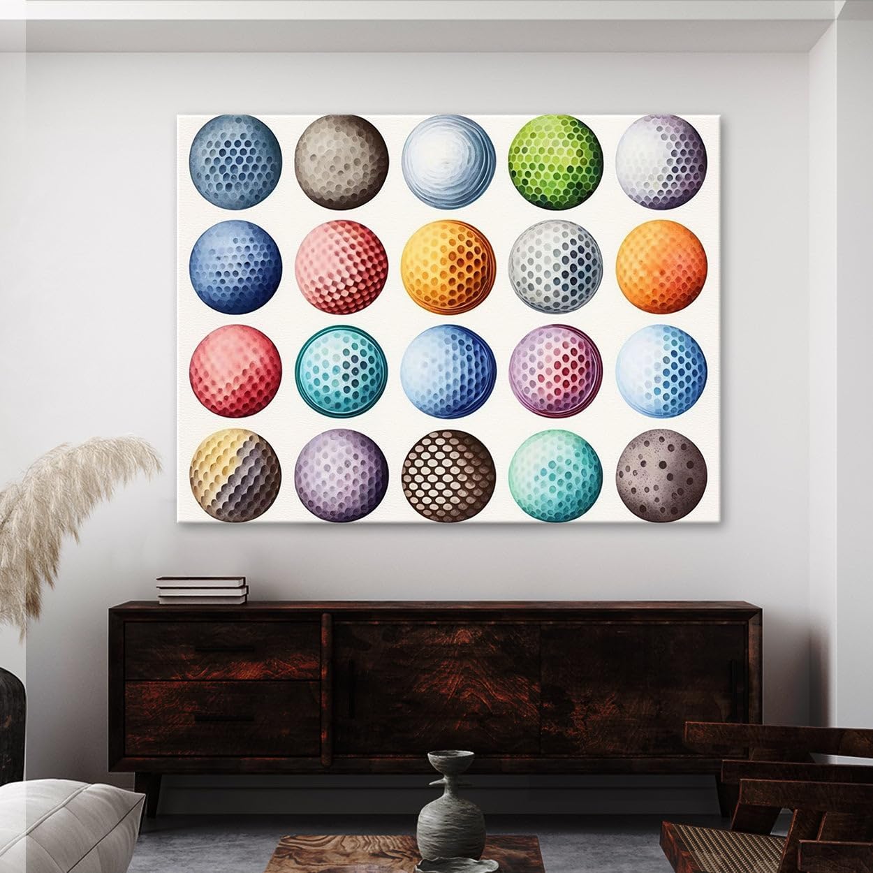 Sense Canvas Golf Ball Watercolor 31 Canvas Art - Home Decor Wall Art Print Poster Painting X-Large 48x36 / 0.75"