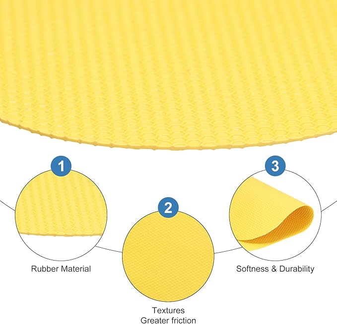uxcell 3Pcs Rubber Jar Opener Grippers Pads, Multi-function Heat-insulated Non-Slip Grippers Pads for Jars, Kitchen Tool for Easy Opening (Yellow, Square)