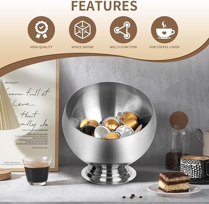 Coffee Pod Holder-Coffee Pod Storage-K Cup Holder-Espresso Pod Holder-Coffee Pod Organizer（GOLD