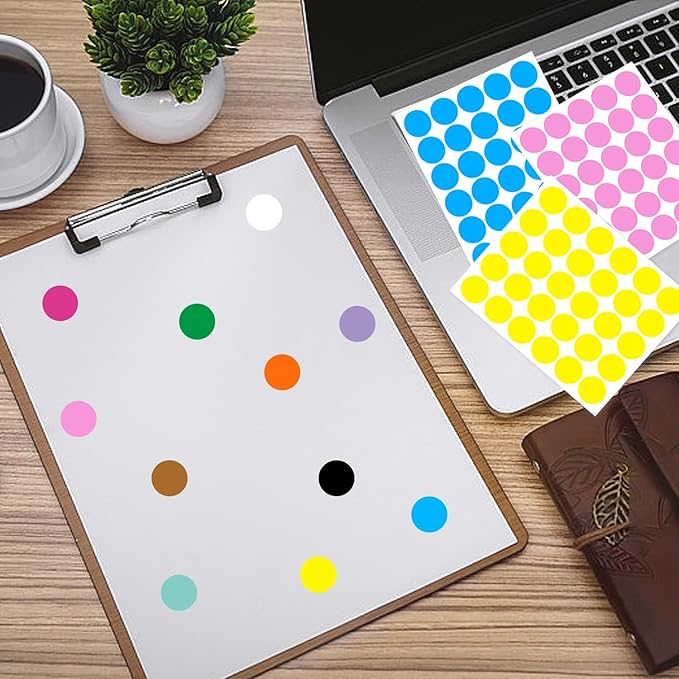 0.75 Inch Removable Color Code Dot Sticker Round Labels,Garage Sale Stickers Price Tags Label Blank Yard Sale Circle Dot Stickers(1050 Pack,Yellow)