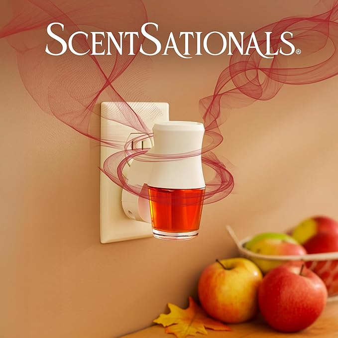 Scentsationals Fragrance Oil Plug In Air Freshener Refills 3-Pack - Candy Apple - Works with Scentsationals Wall Plugs, Long-Lasting Home Fragrance, 0.8 fl oz Each, Packaging May Vary