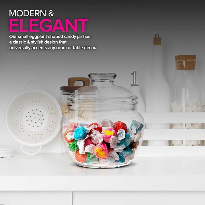 Modern Innovations 40 oz Candy & Cookie Jar with Lid, Premium Acrylic Clear Apothecary Jar, Wedding & Home Décor Centerpiece Cookie Candy Buffet Decorative Kitchen