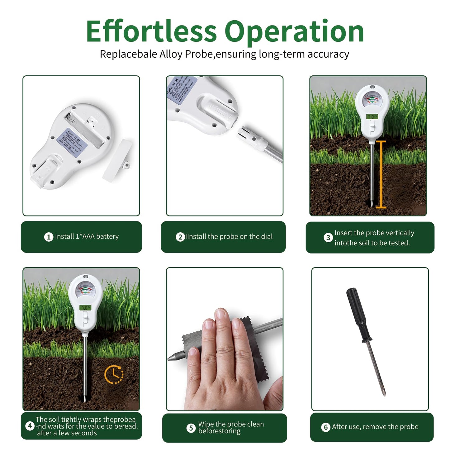 DXOKNQG Soil Moisture Meter, Plant Water Monitor, Hygrometer Sensor for Gardening, Farming, Indoor and Outdoor Plants (Basic Style + one Probe)