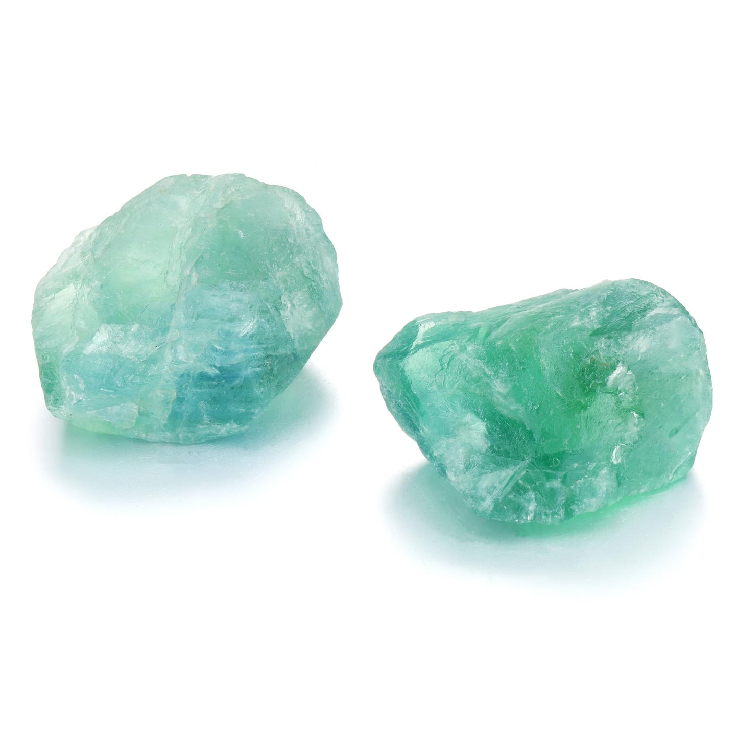 Jovivi 2pcs Raw Green Fluorite Crystals,Large 1.6-2.2" Healing Crystals Natural Rough Stones Crystal for Tumbling, Cabbing, Home Decoration, Polishing, Wicca & Reiki