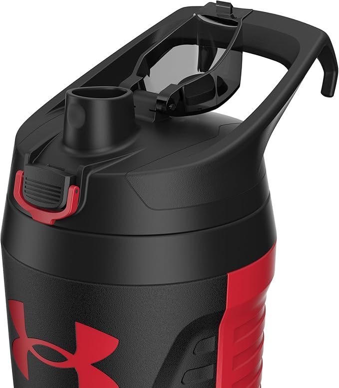 Under Armour 32 oz Insulated Water Bottles - Sports Water Jug with Fence Hook, Leak Resistant for Baseball, Football & More, 32 oz Insulated, Red/Black