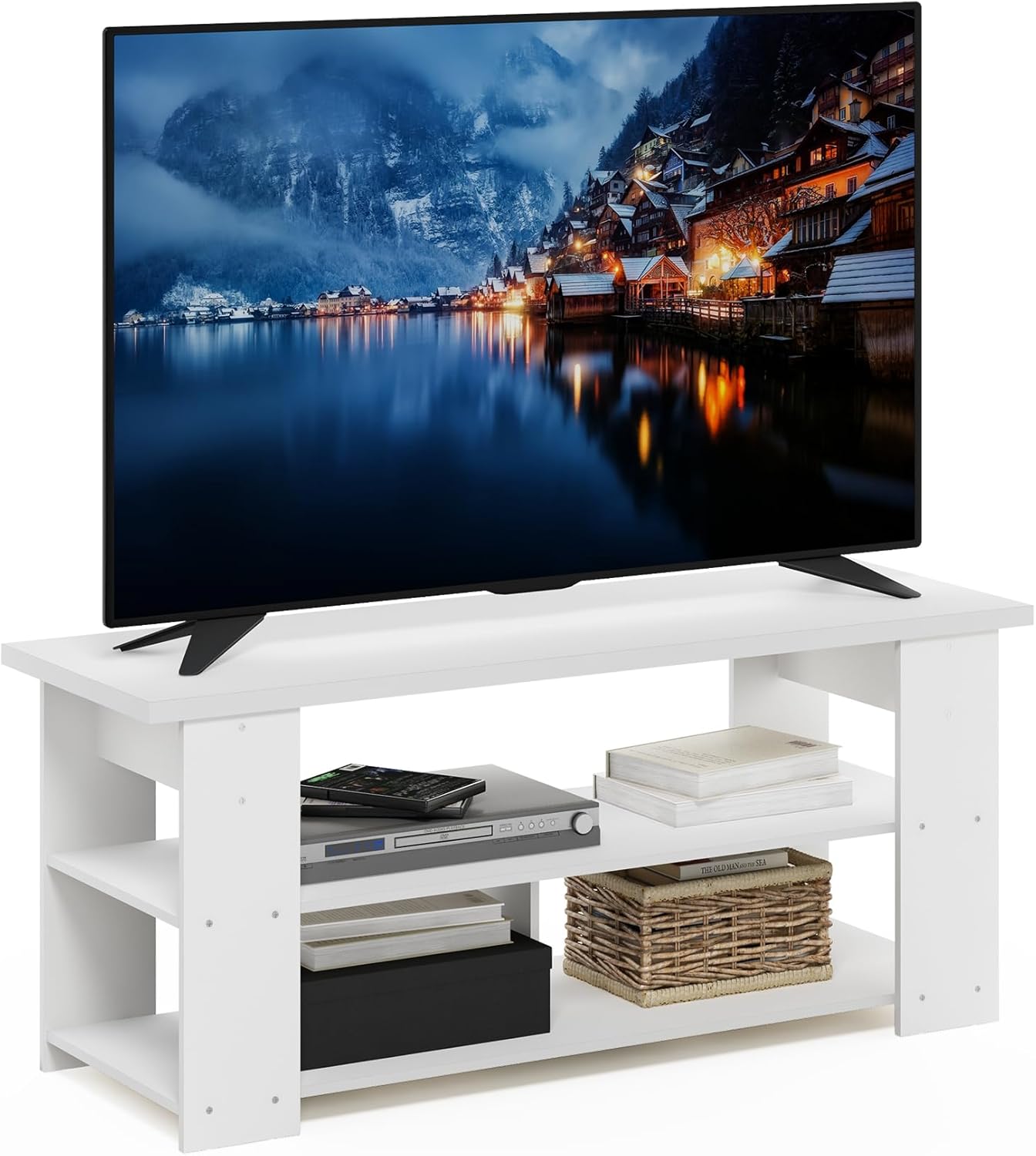 Furinno Jaya TV Stand Up to 55-Inch, White