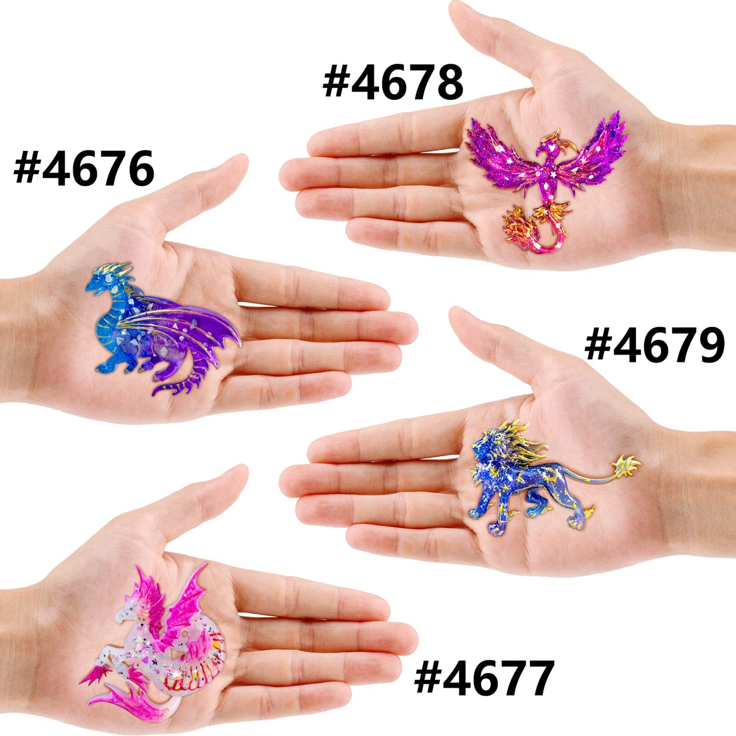 FUNSHOWCASE Fantasy Animal Silicone Molds Creature for Polymer Clay Craft, Sugarcraft Fondant Cake Decorationg, Epoxy Casting, UV Resin Jewelry Making