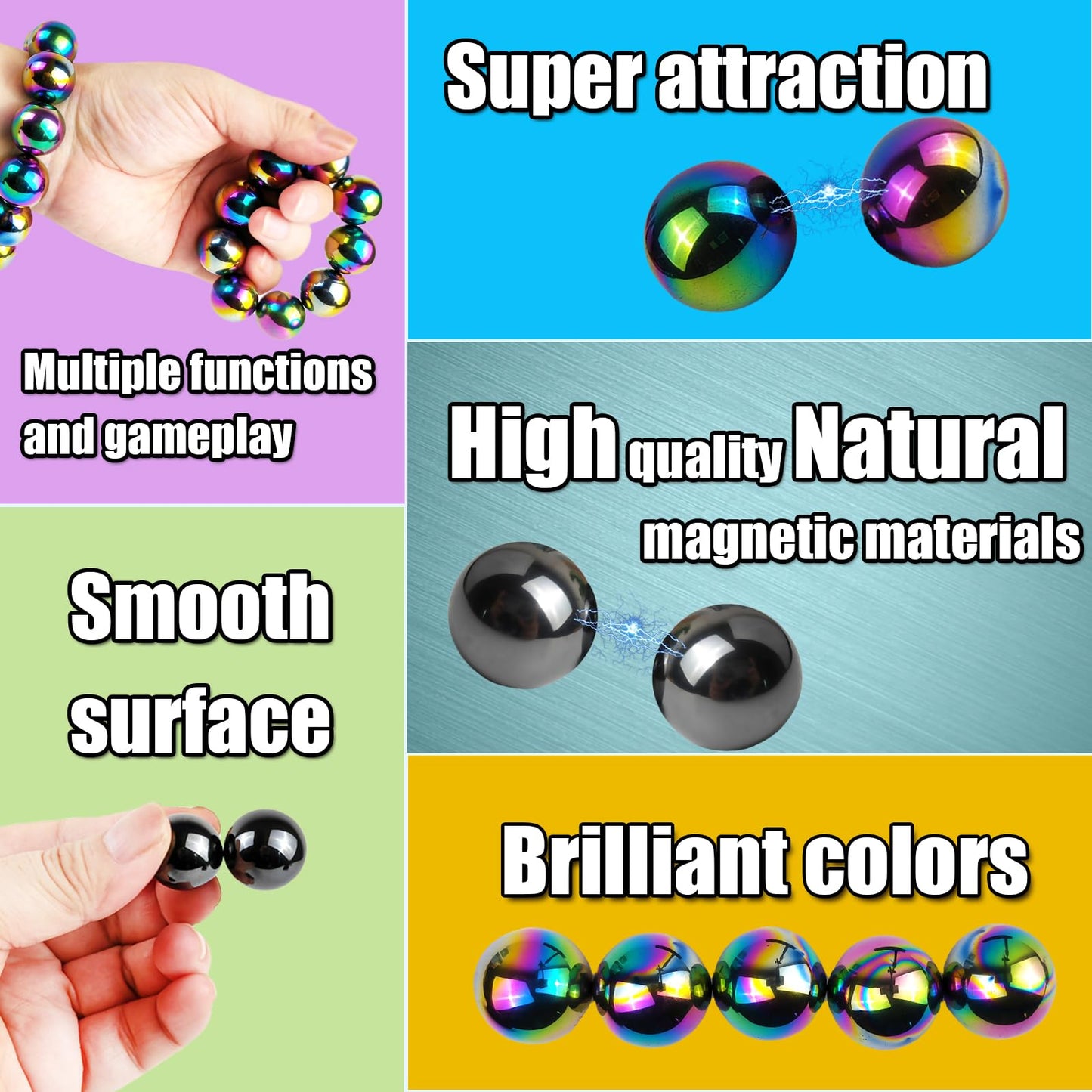 28 Pcs Magnet Stones Balls Fidget Toy, Adult Fidget Toys, Magnet Stones Balls Can Replace Ferrite Putty, Office Desktop Decoration, Stress Relief, Anti Anxiety, Executive Desk Toys (Black)