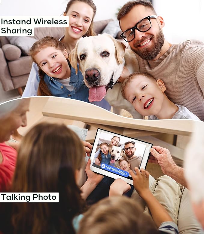Cozyla Digital Photo Frame WiFi Smart Digital Picture Frame Battery Powered Unlimited Storage Send Photo w/Family via App Email Google Photos Instagram Web Browser Photo Frame Electronic 10.1 Inch Mat