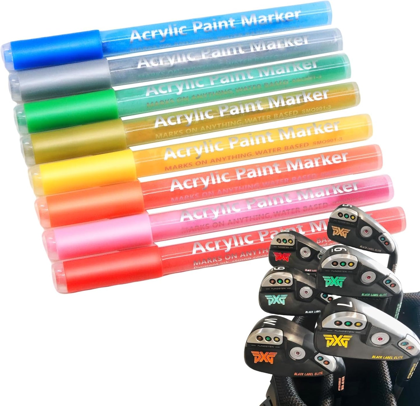 Golf Club Paint-8Pcs Golf pens&Golf Markers for Fill in, Customize or Renovate Your Clubs and DIY Golf Balls