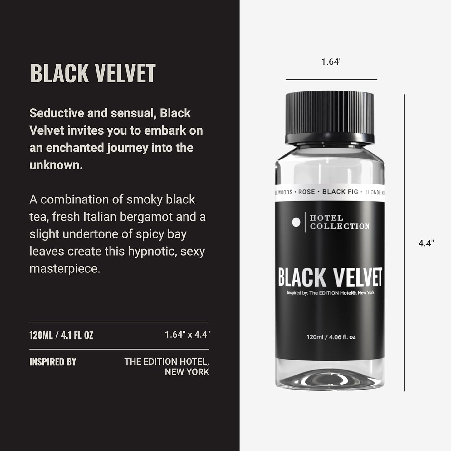 Hotel Collection Diffuser Oil - Black Velvet - Aromatherapy Essential Fragrance Oil - Blonde Woods, Rose, and Black Fig - 120ML 4.1 Fl oz