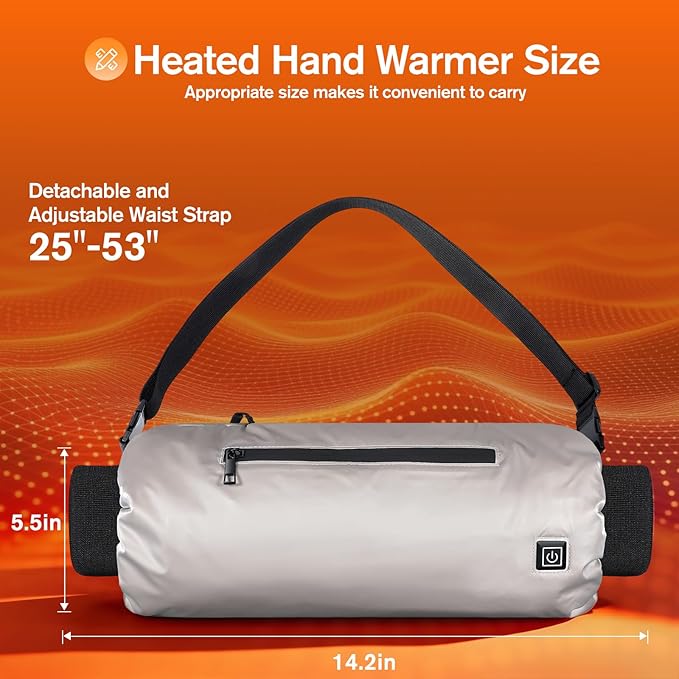 Heated Hand Warmer Pouch Hand Muff with 10000mAh Rechargeable Power Bank Portable USB Hand Warmer Muff