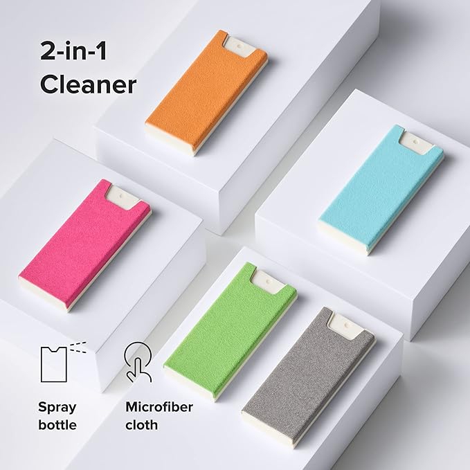 PhoneSoap Shine - 2 in 1 Cell Phone and Screen Cleaner with Attached Microfiber Cloth (5 Pack - 5 Colors)