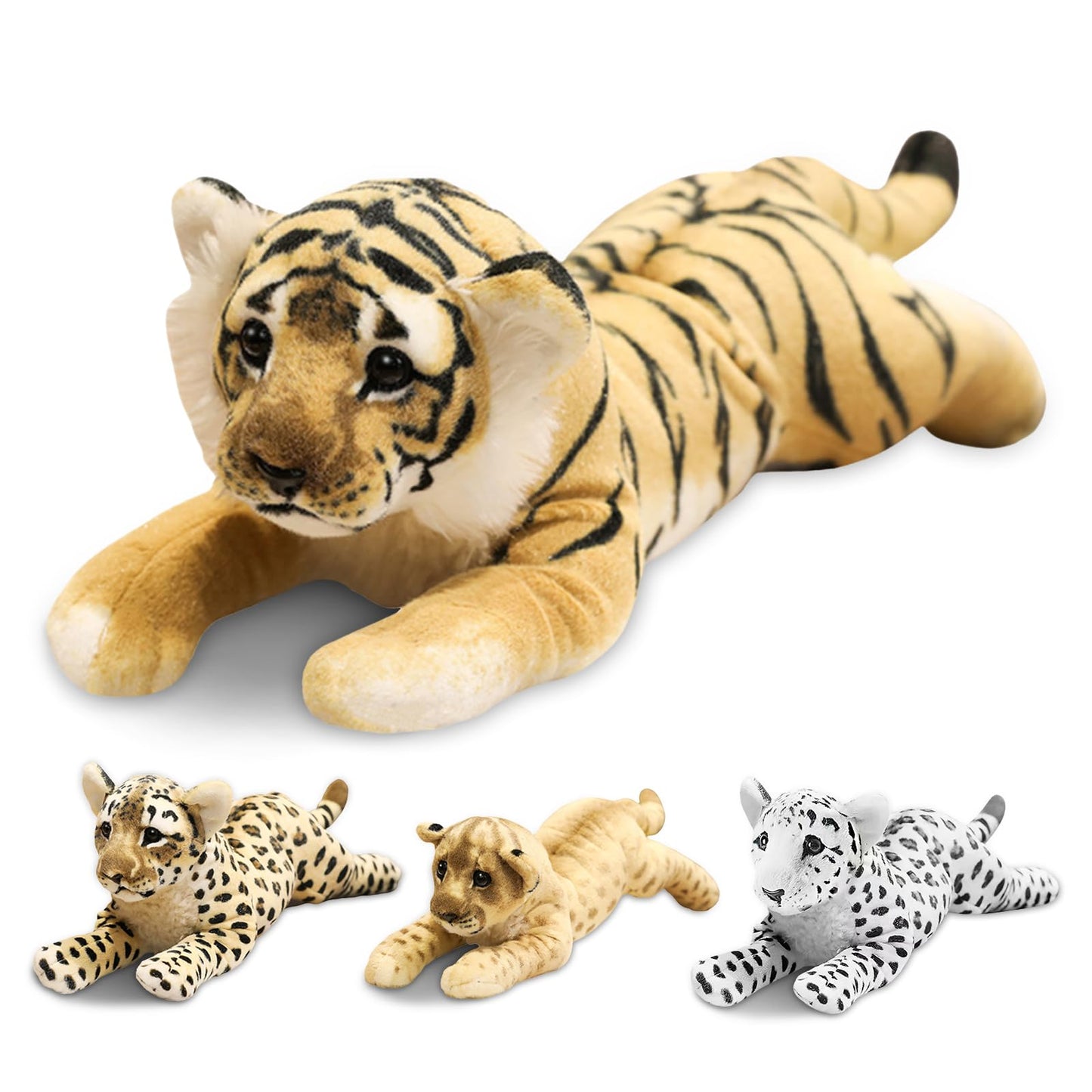 VYUSIT Tiger Stuffed Animal Large Stuffed Tiger Plush Jungle Stuffed Animal Soft Baby Plush Tiger Stuffy Simulation Cute Plushie Toys Birthday for Kids Boys 16"