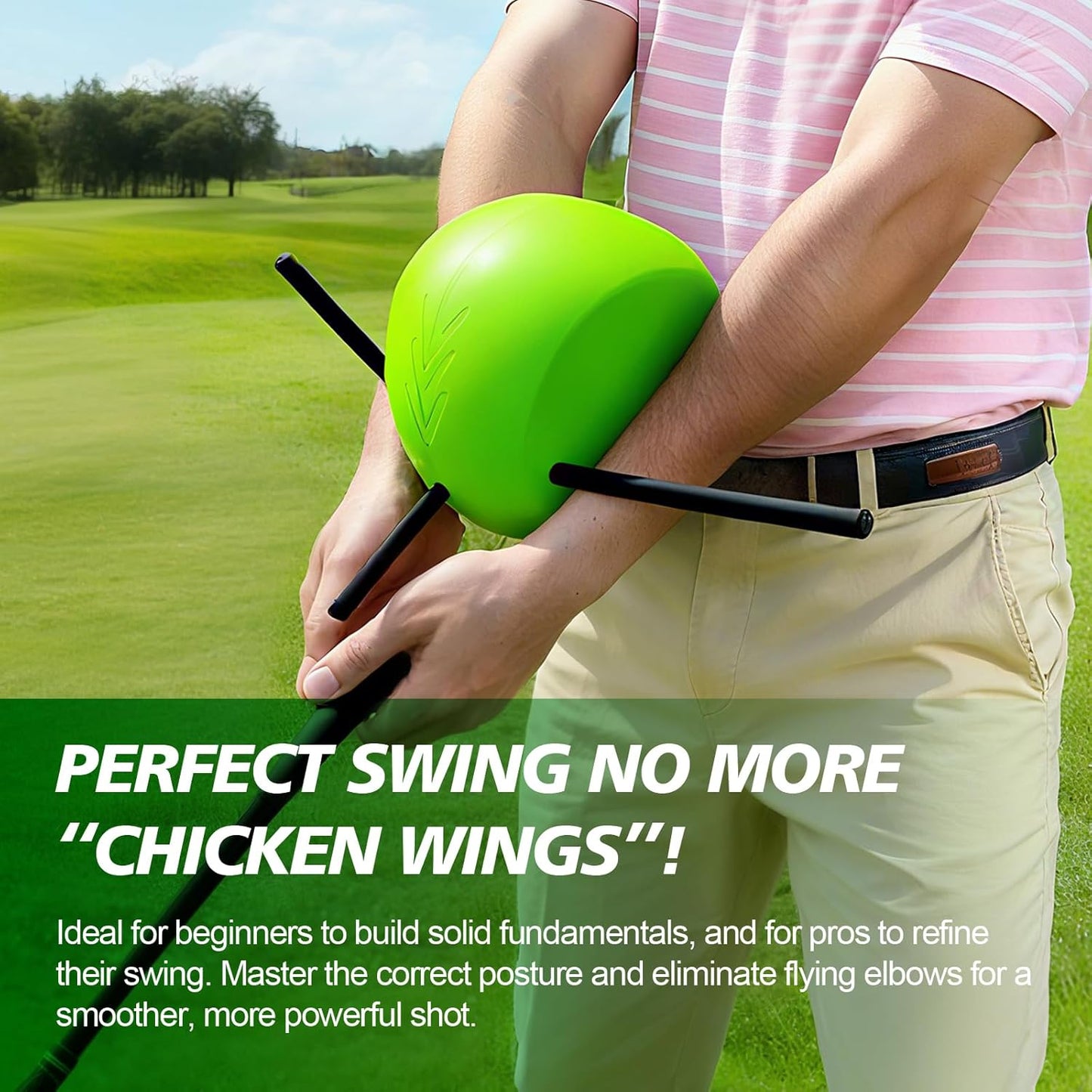 The Connector Golf Training Aid, Golf Swing Trainer for Posture Correction and Arm Positioning, Helps Improve Swing Mechanics and Accuracy