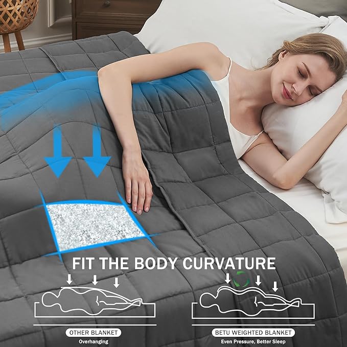 Weighted Blanket for Adults 20lbs, 60"x80", Queen Size Cooling Heavy Throw Blanket for 130-220lbs, Microfiber Soft Thick Big Blankets Weighted Comforter Breathable Gift for Sleeping, Grey