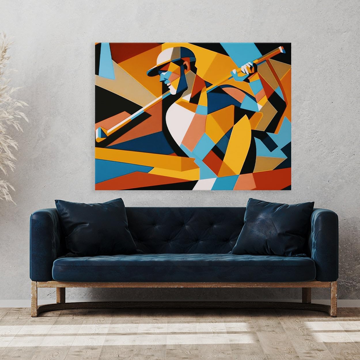 Sense Canvas Golf Modern Golfer 21 Canvas Art - Home Decor Wall Art Print Poster Painting Medium 24x18 / 1.5"
