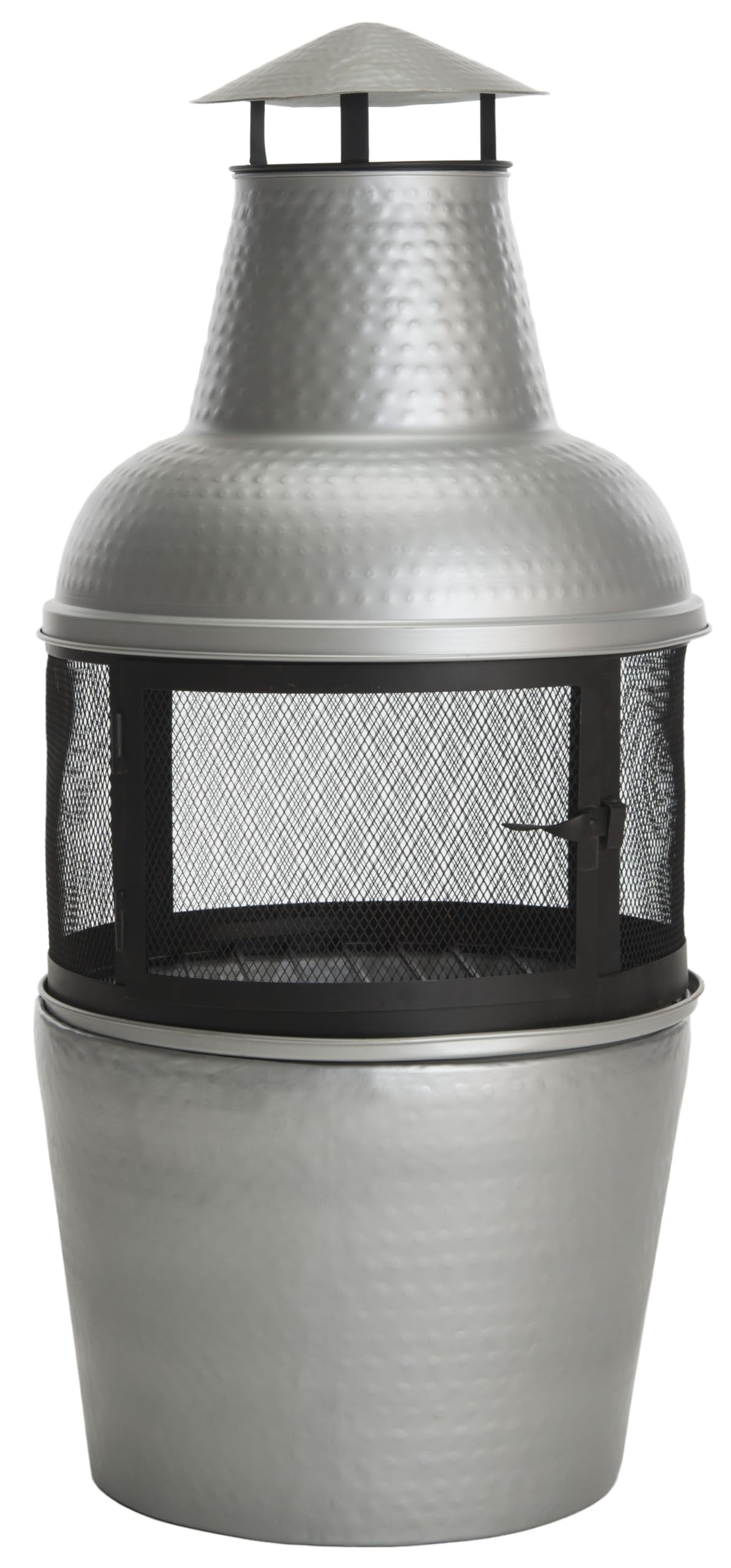 Safavieh Outdoor Collection Cartagena, Silver and Black Chiminea,