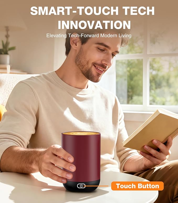 Kepwam Self Heating Coffee Mug T1-16oz Fast Heating & Ultra Long-Lasting Battery Life, Heated Coffee Mug Up to 149℉ - Touch & App Controlled Coffee Mug, Birthday Gifts for Women and Men