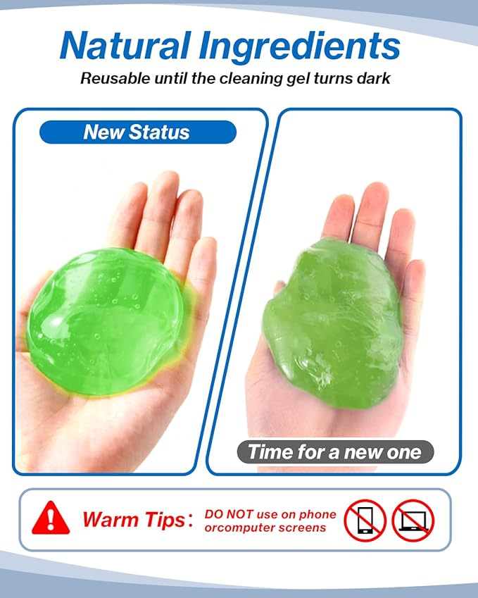 4 Pack Car Cleaner Gels, Cleaning Gel for Car, Keyboard Cleaner, Universal Dust Cleaner & Cleaner Putty Cleaner Slime Cleaning Supplies Christmas Stocking Stuffers Gift for Men Women, 320g