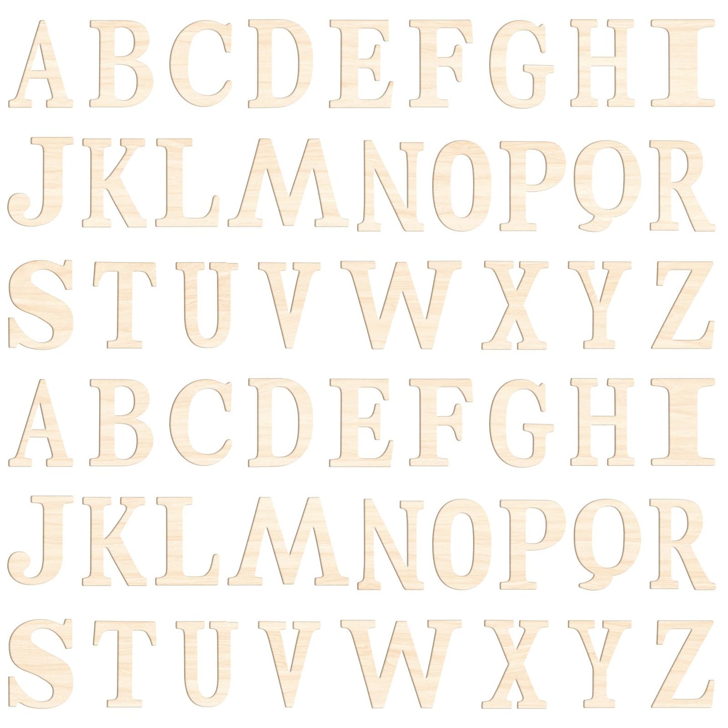 2 Set Wooden Letters for Crafts, 52 Pcs 6 Inch Unfinished Capital Wooden Alphabet Letters&Numbers Wood Letters for DIY Painting Arts Home Decorations Kids Spelling Learning