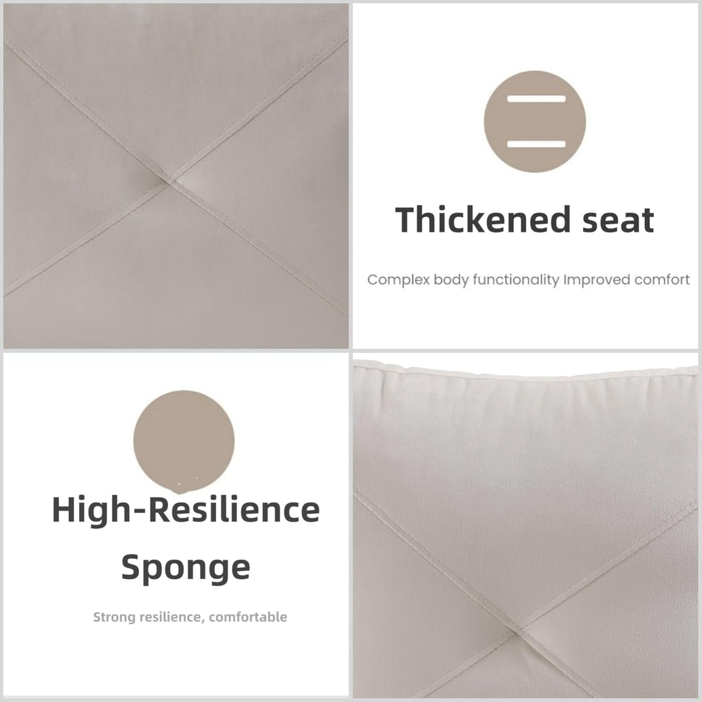 L Shaped Sectional Couch Sofa, Modern Couches for Living Room, Comfy 4 Seat Modular Sectional Sofa with Ottoman Storage for Bedroom Apartment, White
