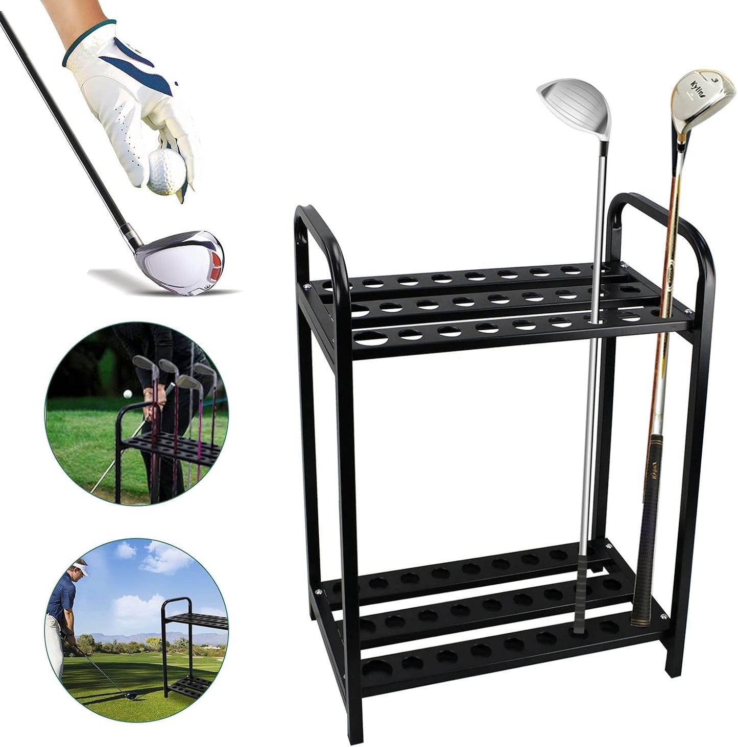 LOYALHEARTDY Golf 18-hole Cue Display Stand, Golf Club Organizers, Golf Club Rack Golf Clubs Shelf,Golf Club Accessories