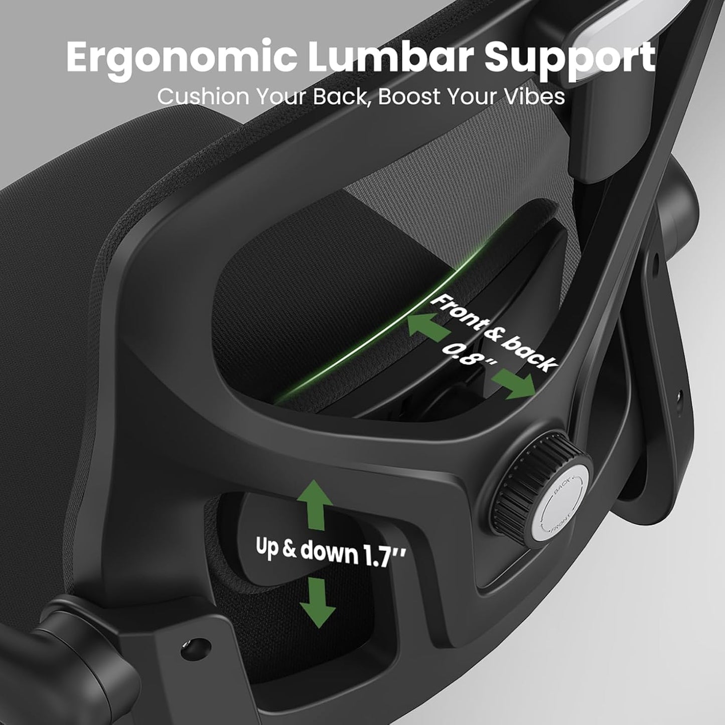 Ergonomic Office Chair, Comfy Home Office Chair High Back Computer Chair with Headrest, Adjustable Back Support, Flip-Up Arms, 90-120° Tilt and Wide Cushion, Up to 300lbs,Black