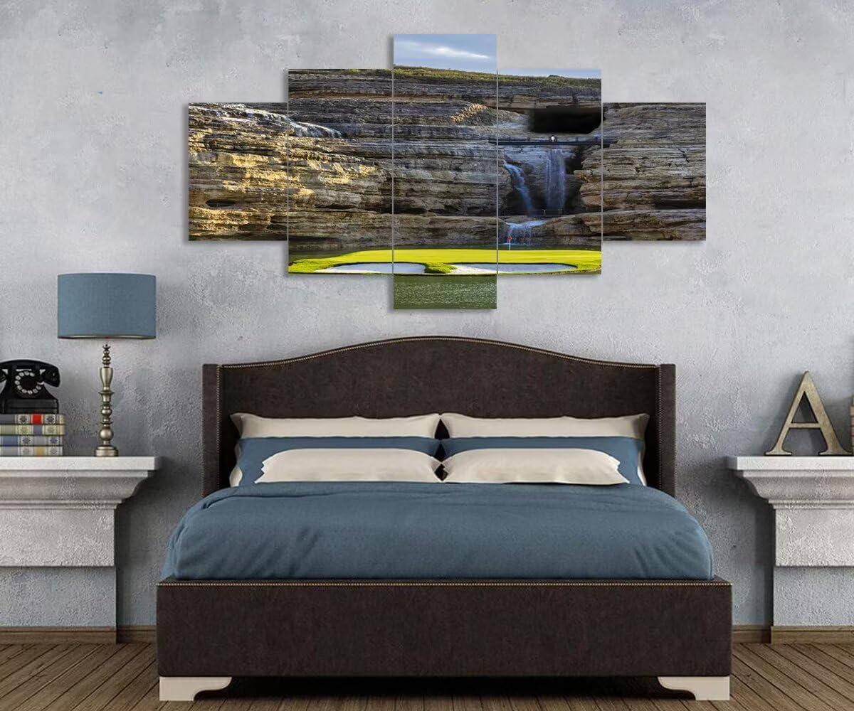 chenchenArt Payne's Valley Golf Course 19th Hole Wall Art for Living Room Bedroom Bathroom Home Decorations Payne's Valley Golf Course Picture Poster Canvas Prints Framed Ready to Hang(50''W x 24''H)