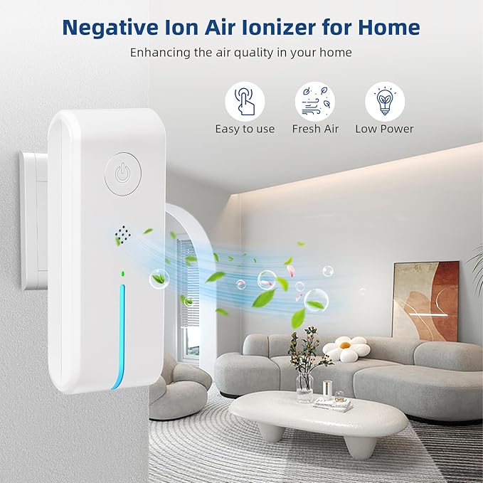 Air Ionizers for Home Plug In(4 Pack):Air Purifier Plug in with Night Light,Negative Ion Generator,Quiet Operation Air Freshener for Pet Odor,Home,Kitchen Odor,Dust,Smoke Smell