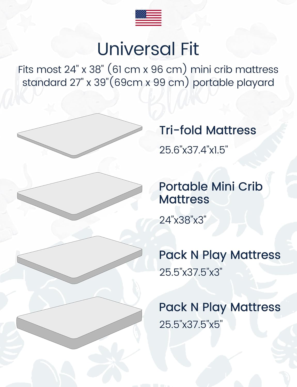 Graco Pack and Play Sheets - Fitted, Hypoallergenic Mini Crib Sheets - Boy - Zoo Safari & Sea Animals - 2 Pack