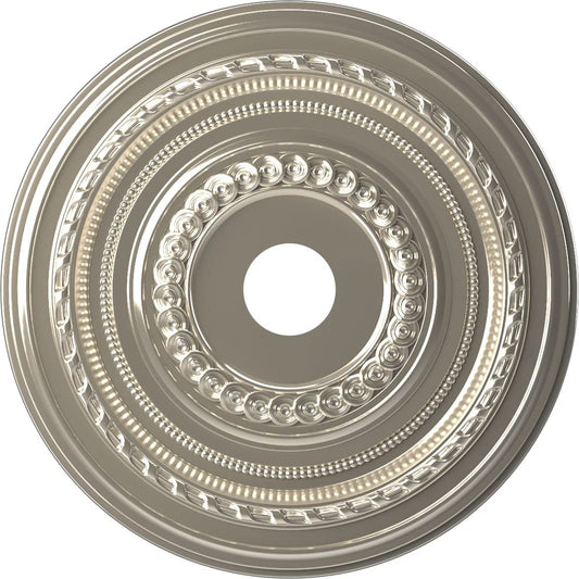 Ekena Millwork Cmp22Cobcr Cole Thermoformed Pvc Ceiling Medallion (Fits Canopies Up To 6), 22Od X 3 1/2Id X 1P, Bright Coat Chro
