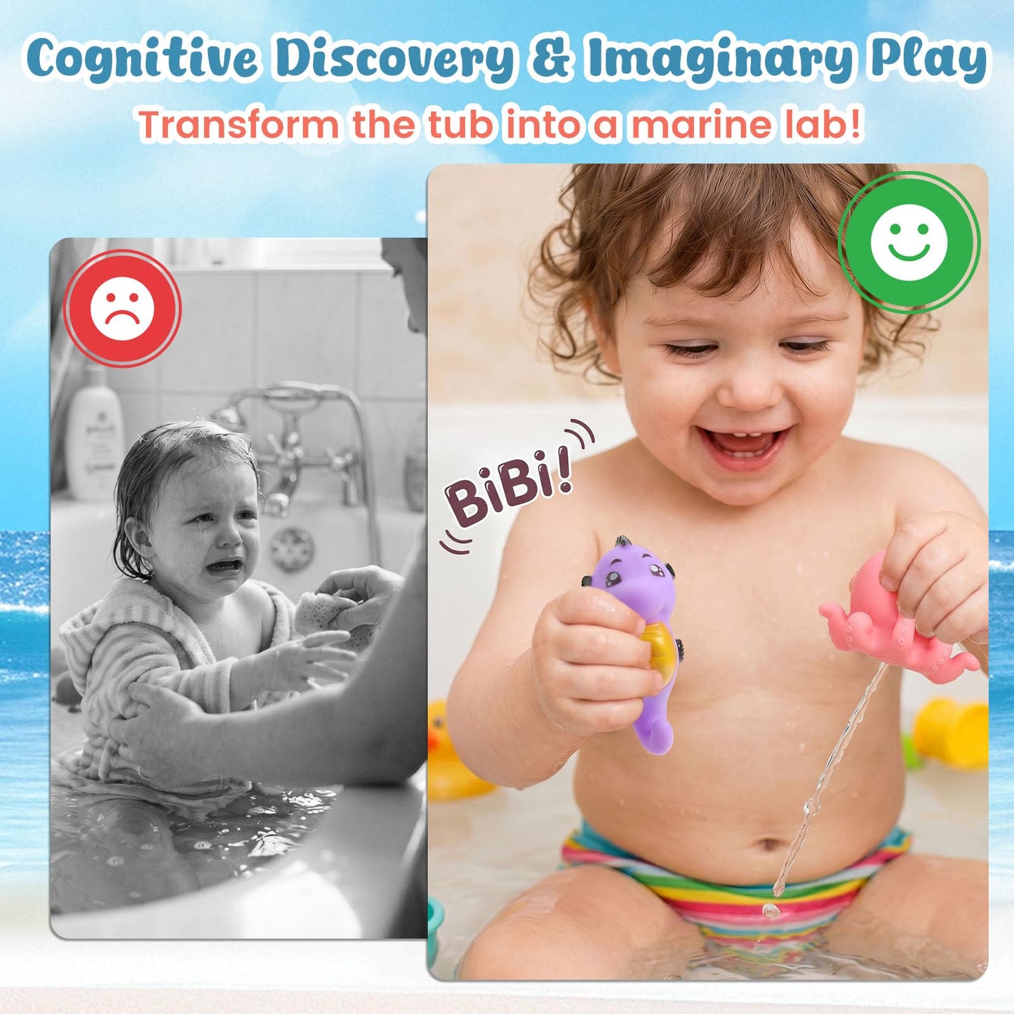 Shindel 16 PCS Baby Bath Toys, Floating Pool Toys for Kids Toddler Boys Girls