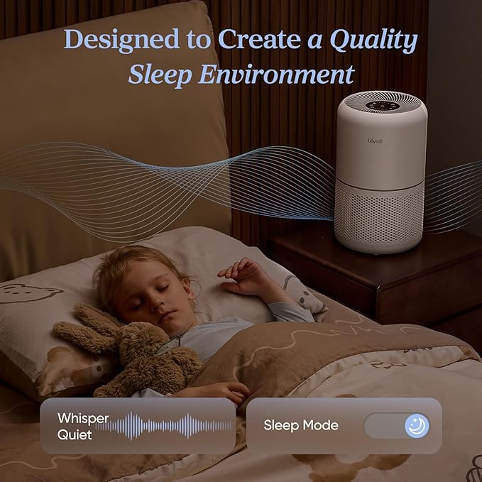 LEVOIT Air Purifier for Home Allergies Pets in Bedroom, Covers Up to 1073 ft² by 56W High Torque Motor, AHAM VERIFIDE, 3-in-1 Filter, HEPA Sleep Mode, Remove Dust Smoke Odor, Core300-P, White, 2 Pack