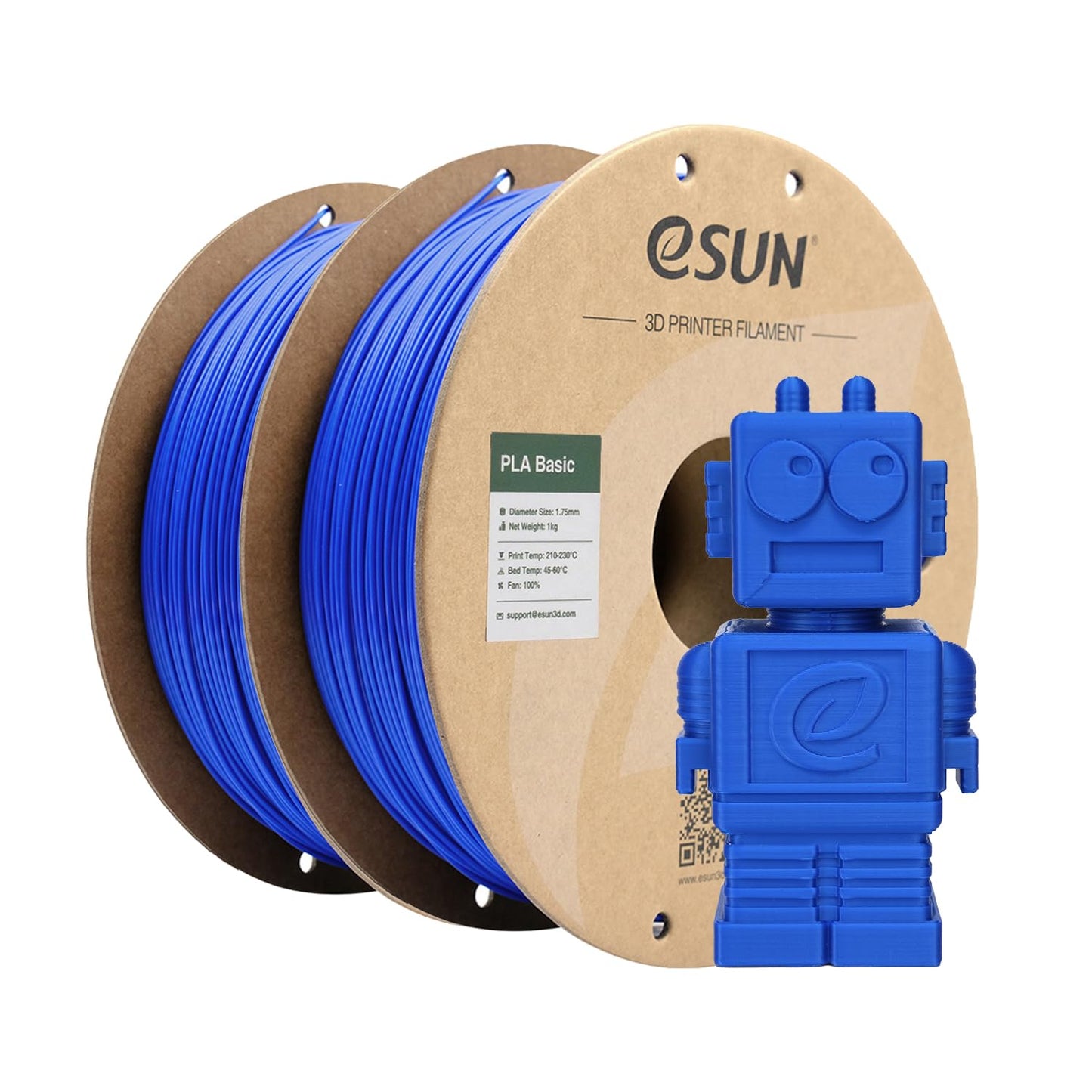 eSUN PLA Basic Filament 1.75mm, 3D Printer Filament High Speed PLA for Fast Printing, 1KG Spool, 2 Spools 3D Printer Filament, B
