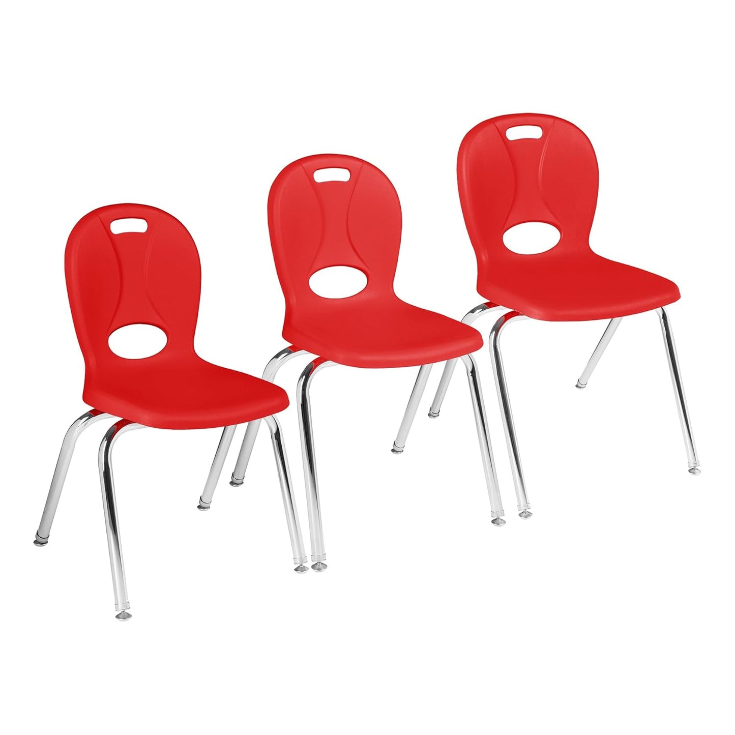 Learniture LNT-118-CSW-RD Learniture Structure Series Stackable School Chairs for Classroom, 18" Seat Height, Red, Pack of 4