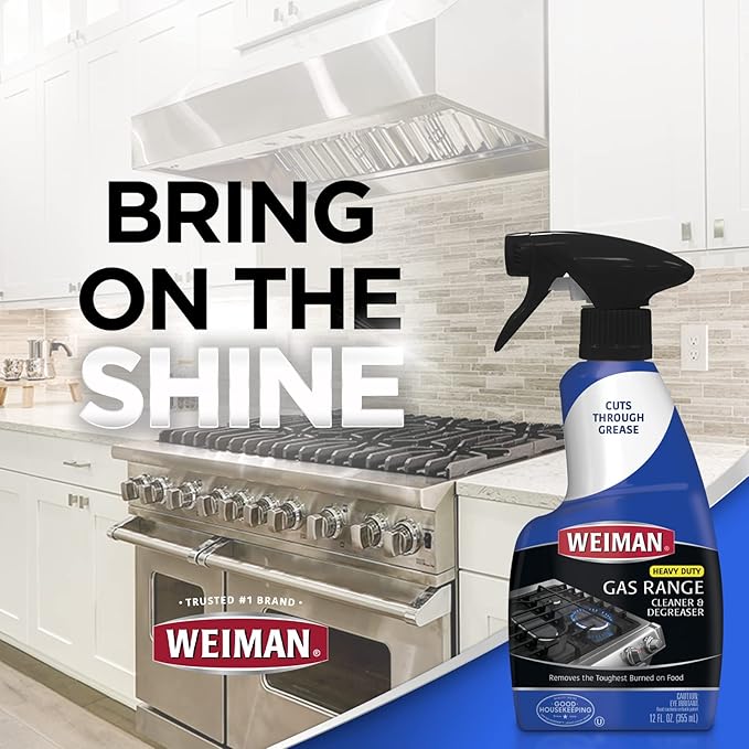 Weiman Gas Range Cleaner and Degreaser, Single, Lemon, 1 Count