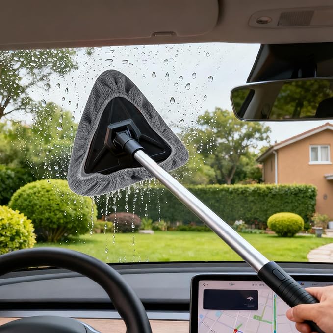 16 Pcs Car Windshield Cleaning Tool Bonnets Car Care Microfiber Cloths for Windshield Cleaner Replaceable Reusable Microfiber Pads Cover Kit for Washing Bonnets Interior Cars Window(6inch)