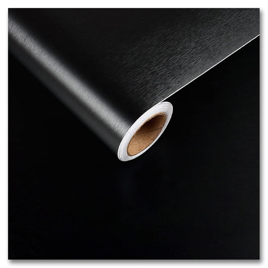 CRE8TIVE Brushed Black Stainless Steel Contact Paper for Appliances 24"x118" Black Peel and Stick Wallpaper Metallic Heat Resistant Waterproof Self Adhesive Vinyl for Kitchen Dishwasher Fridge Cabinet