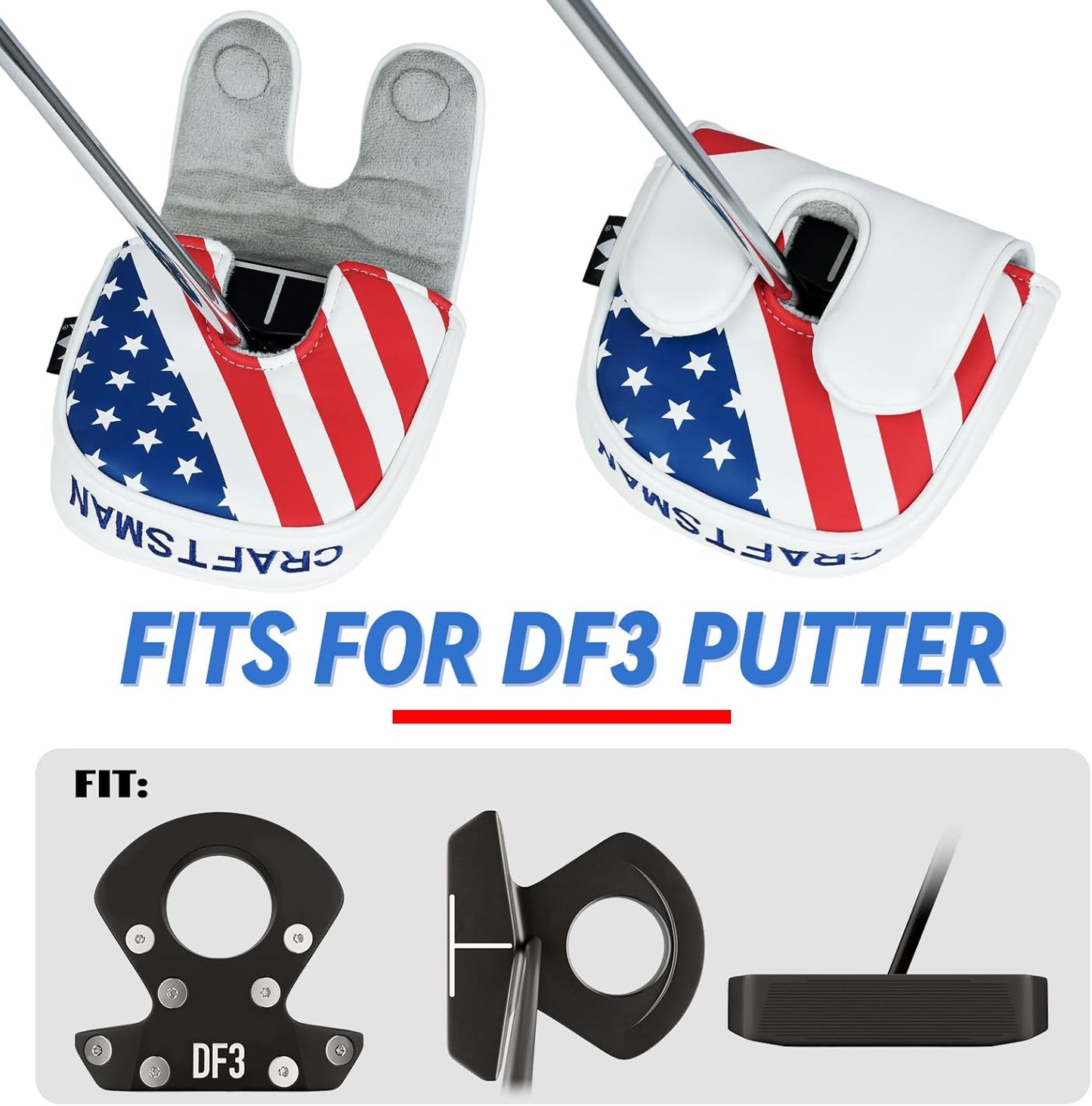 CRAFTSMAN GOLF USA America Mallet Blade Putter Cover Headcover for Scotty Cameron Odyssey LAB