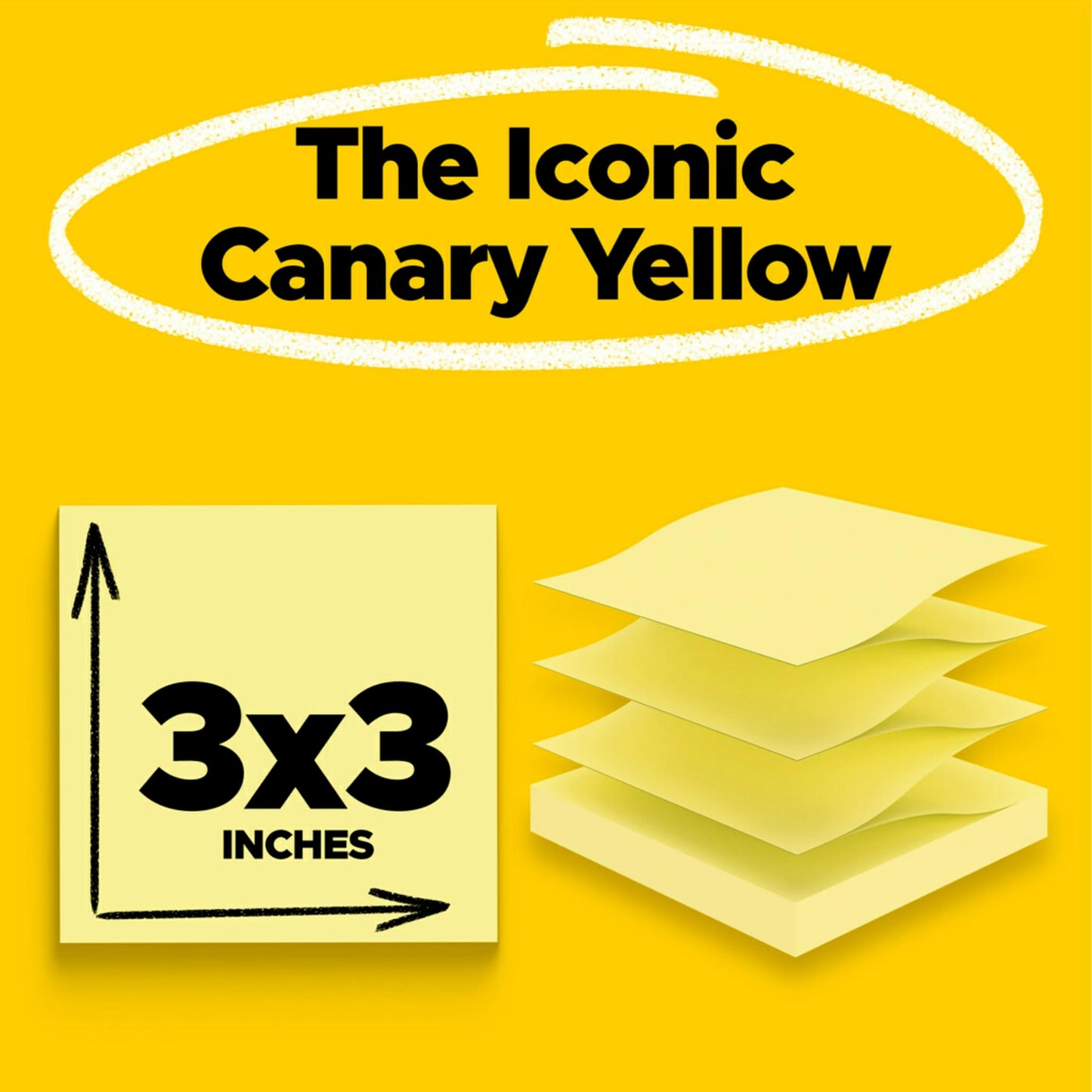 Post-it Dispenser Pop-up Notes, 3x3 in, 24 Pads, Canary Yellow, Clean Removal, Recyclable