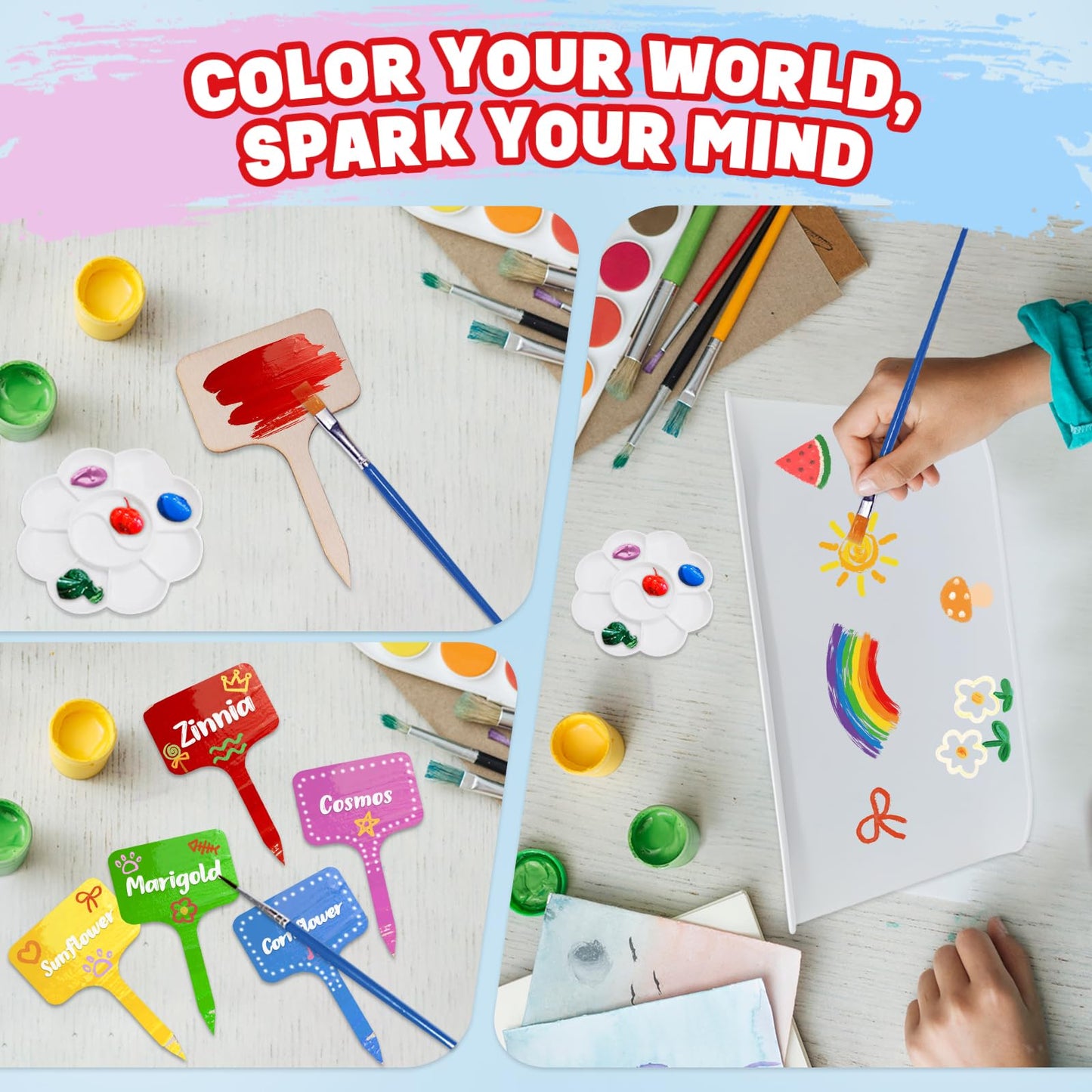 Paint & Plant Kids Gardening Set with 5 Flower Seeds, Arts and Crafts for Kids Ages 4-12, Science STEM Toys for Toddler Education, Birthday Gifts Ideas for Girls & Boys 4 5 6 7 8 9 10 11 12 Year Old