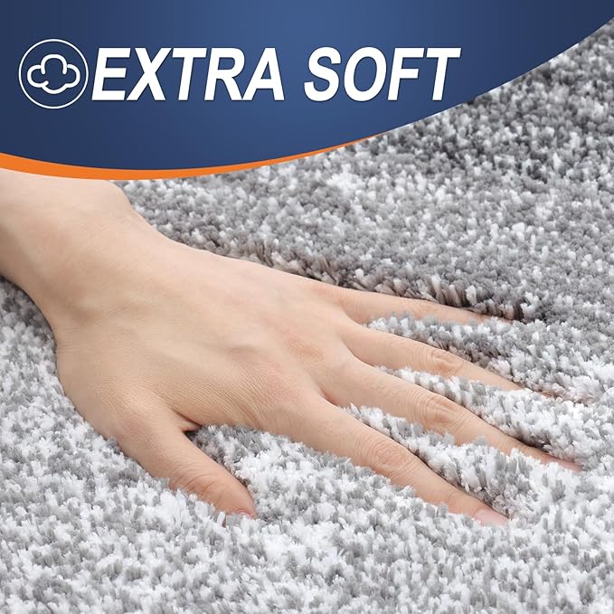 OLANLY Bathroom Rugs Mat 50x30, Extra Soft Absorbent Microfiber Bath Rugs, Rubber Backing, Quick Dry, Machine Washable Bath Mats for Bathroom Floor, Tub and Shower, Home Decor Accessories, Grey