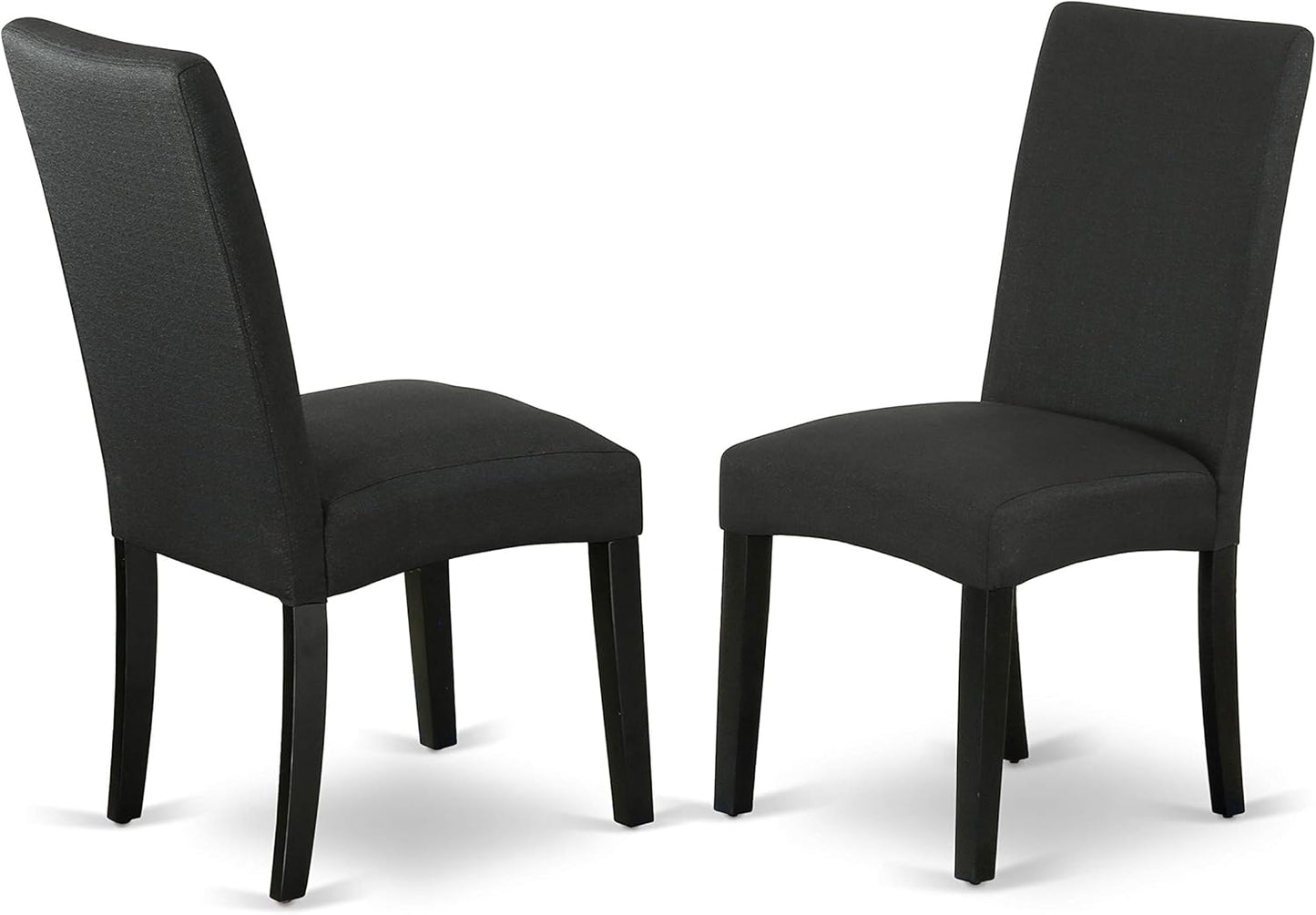 East West Furniture X697DR124-9 9 Piece Modern Dining Table Set Includes a Rectangle Wooden Table with X-Legs and 8 Black Color Linen Fabric Upholstered Chairs, 40x72 Inch, Multi-Color