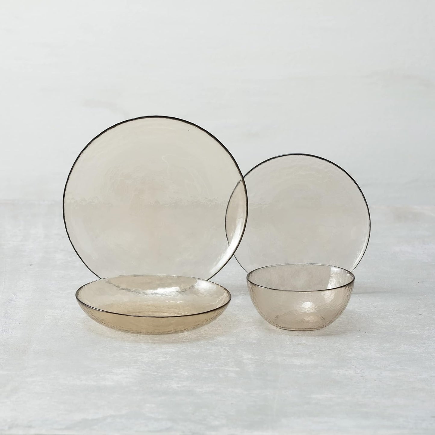 Fortessa Los Cabos Glass Dinnerware Collection, Salad Plate (Set of 4), 8 Inch, Ginger Root