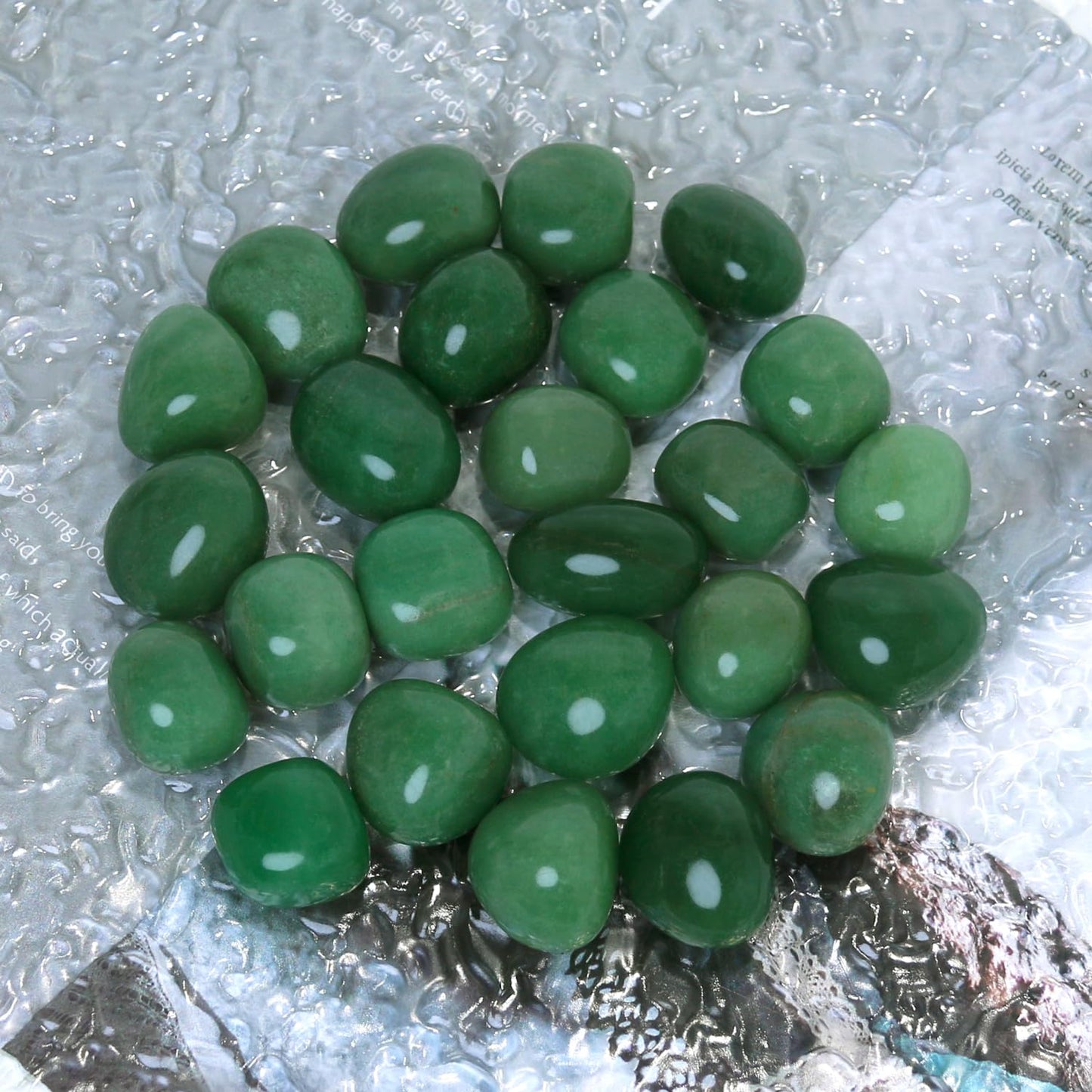 Namzi Brazilian Tumbled Polished Natural Green Aventurine Crystals, Crystals and Healing Stones Quartz Bulk for Wicca, Reiki, Healing Energy, Chakra Stones, Witchcraft Supplies(10 Pcs)