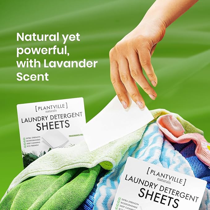 Natural Laundry Detergent Sheets - Eco-friendly Plant Based Liquidless Laundry Strips - Perfect For Home, Dorms, Travel & Camping